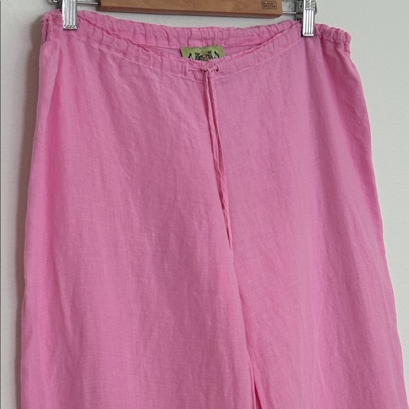 Vintage Juicy Couture Pink Linen Drawstring Pants Size L Y2K - Picture 3 of 11